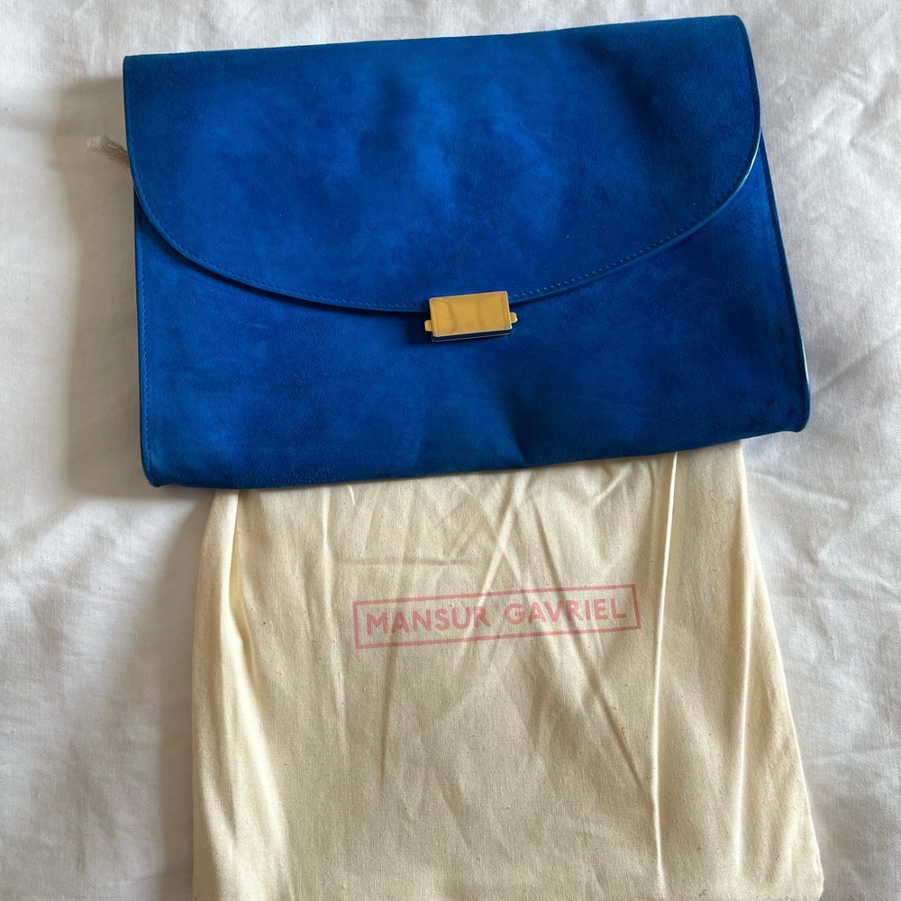 Mansur Gavriel flat clutch suede bag